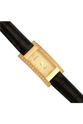 Zegarek złoty damski na pasku Geneve Gv136 