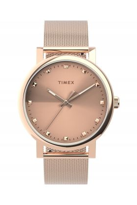 Zegarek Damski TIMEX TW2U05500 Mesh Różowe Złoto