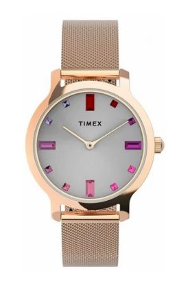 Zegarek Damski TIMEX TW2U87000 Mesh Różowe Złoto