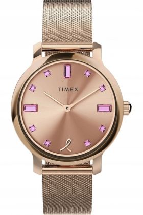 Zegarek Damski TIMEX TW2V52800 Mesh Różowe Złoto